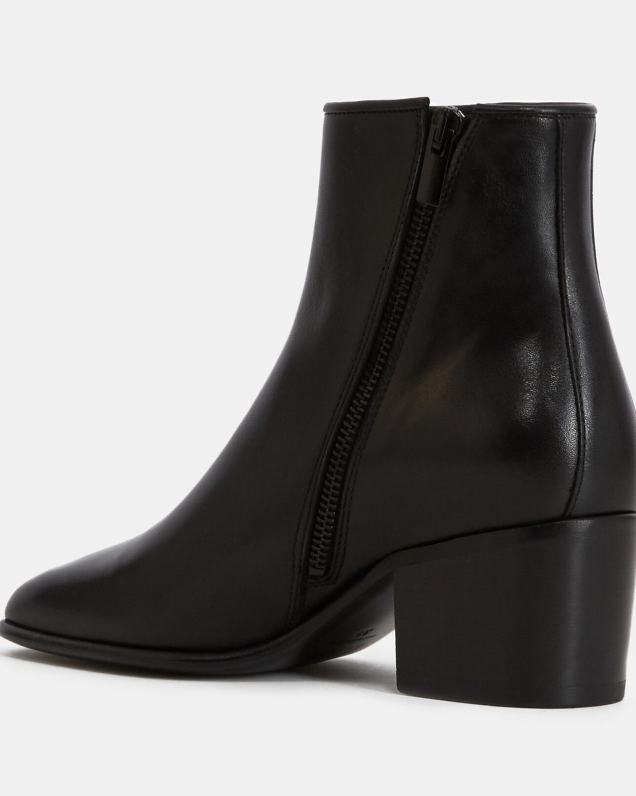 The Kooples WOMEN BLACK black square heel leather boots