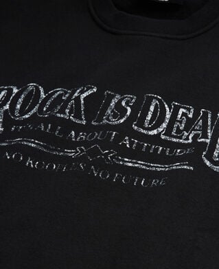 The Kooples FEMME BLACK WASHED sweat s&eacute;rigraphi&eacute; noir