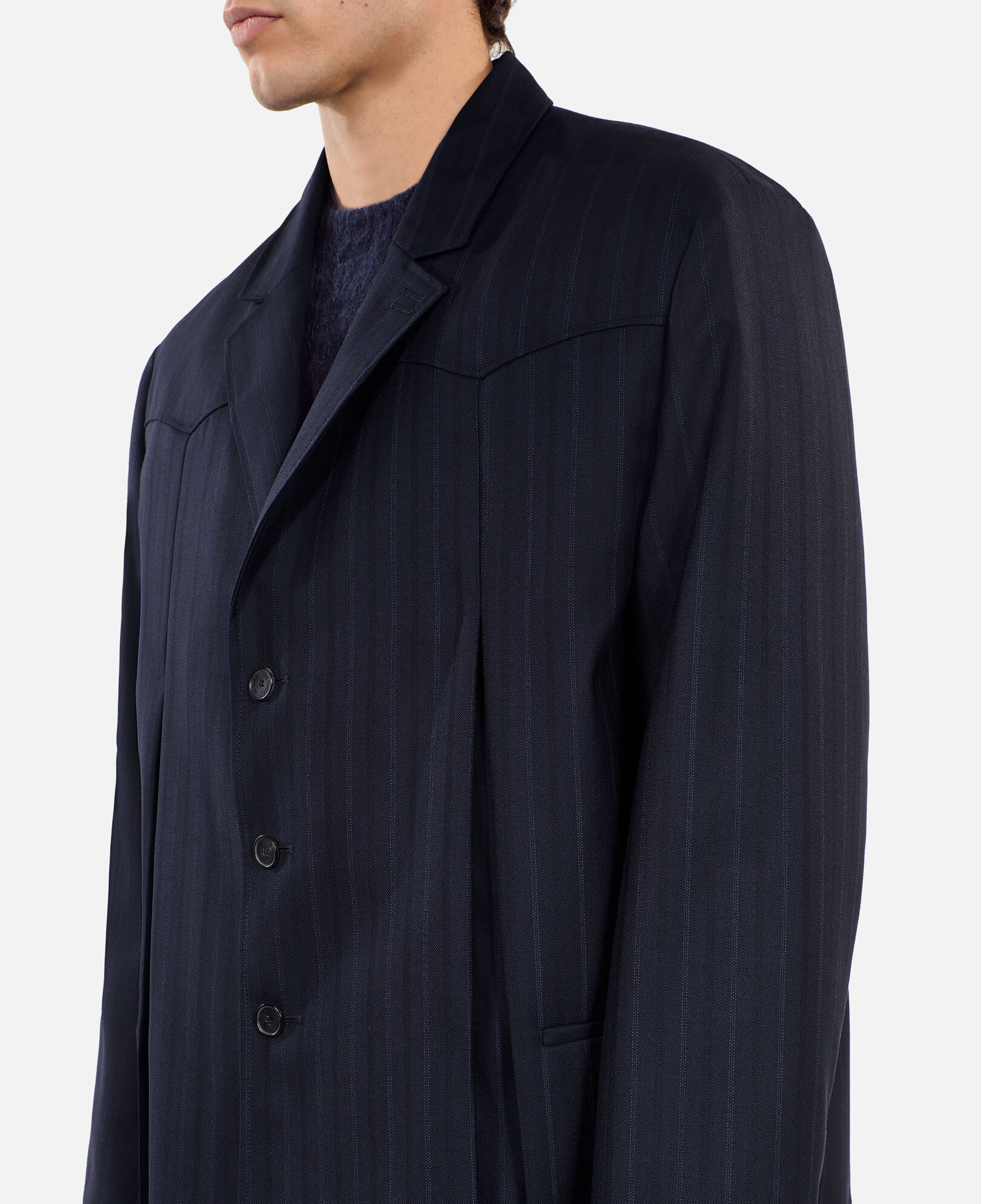 The Kooples MEN NAVY blue striped kimono style blazer