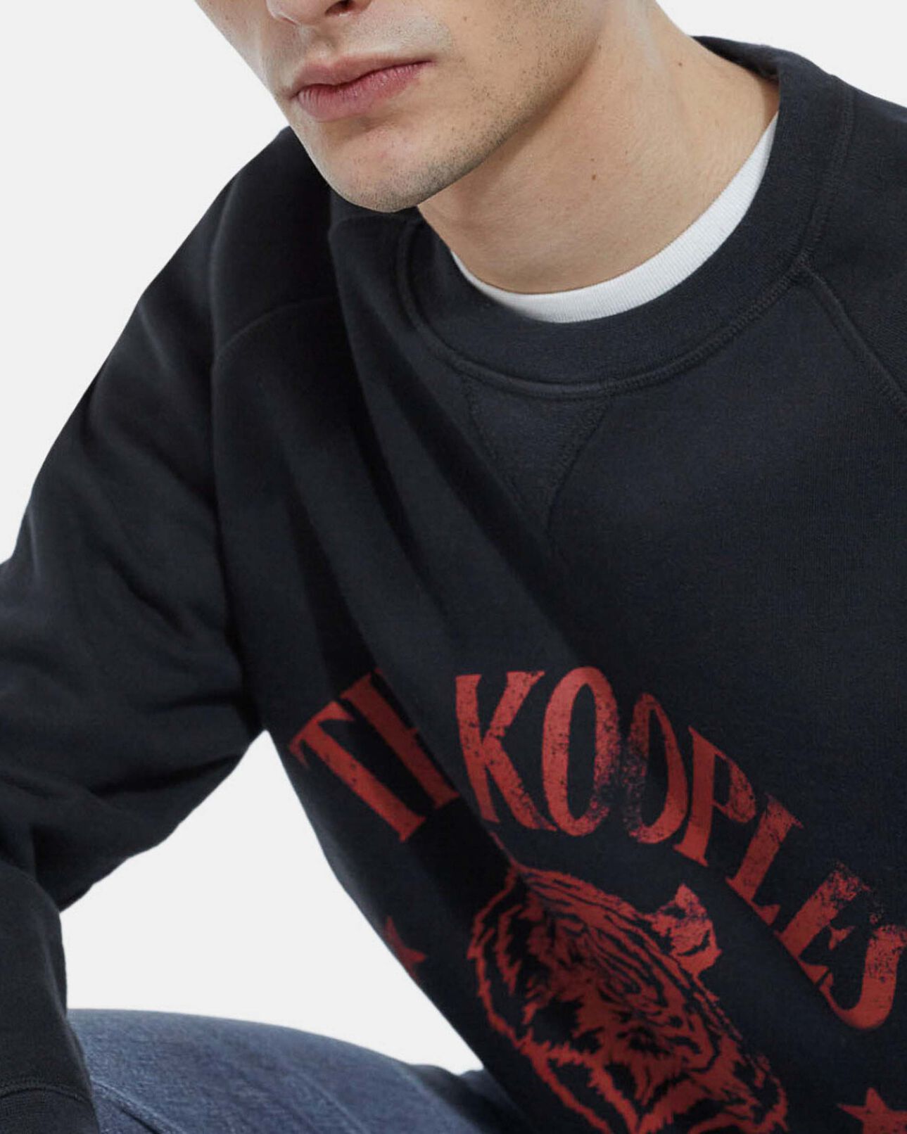 The Kooples MEN BLACK tiger sweatshirt