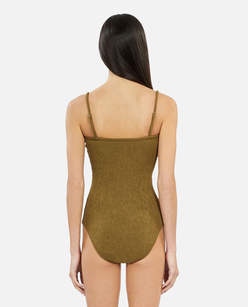 The Kooples WOMEN KAKI the kooples x luz one-piece strapless khaki swimsuit