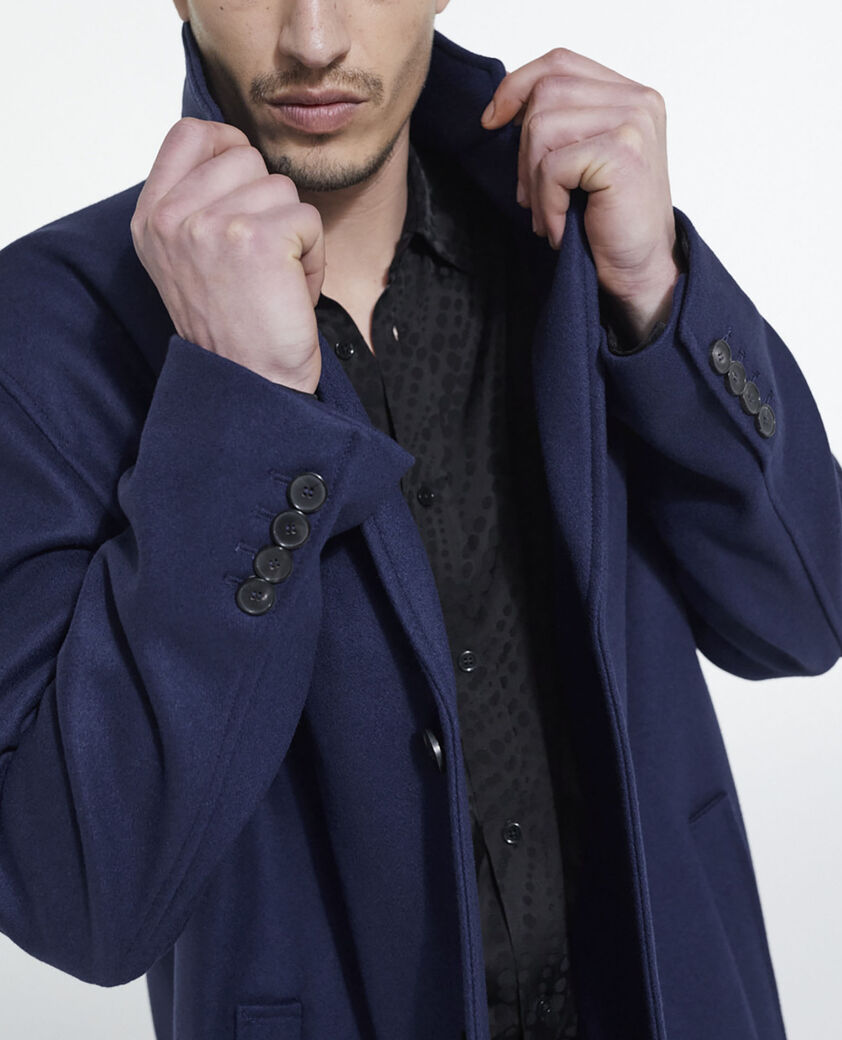 The Kooples HOMME DARK NAVY manteau en laine bleu marine