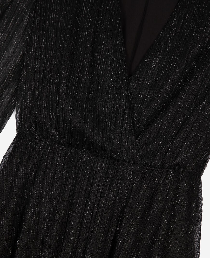 The Kooples FEMME BLACK robe longue plissée noire