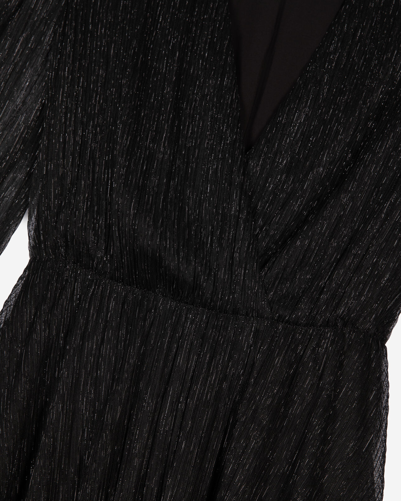 The Kooples DAMEN BLACK langes plissiertes kleid schwarz