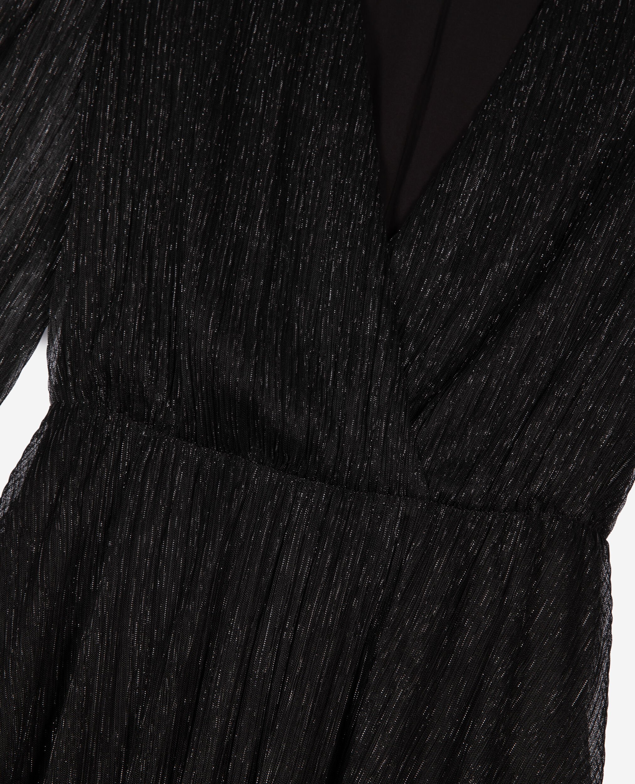 Robe longue plissée noire, BLACK, hi-res image number null