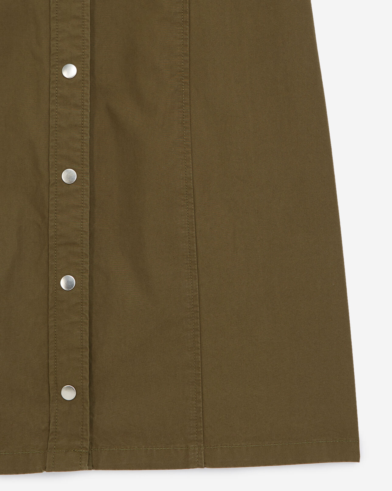 The Kooples DAMEN MILITARY KAKI khaki-button-down-hemdkleid aus baumwolle