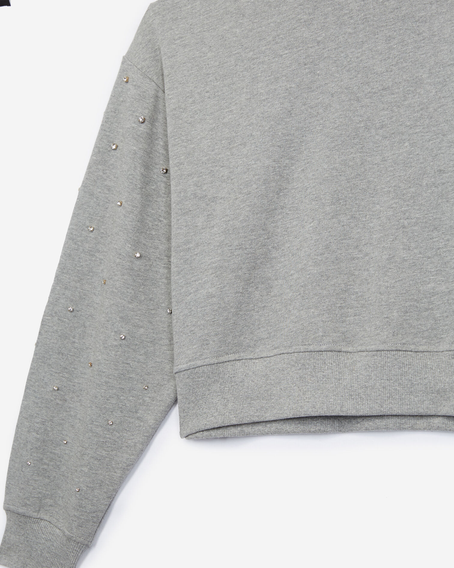 Sweat molleton gris strass all-over, LIGHT GREY MELANGE, hi-res image number null