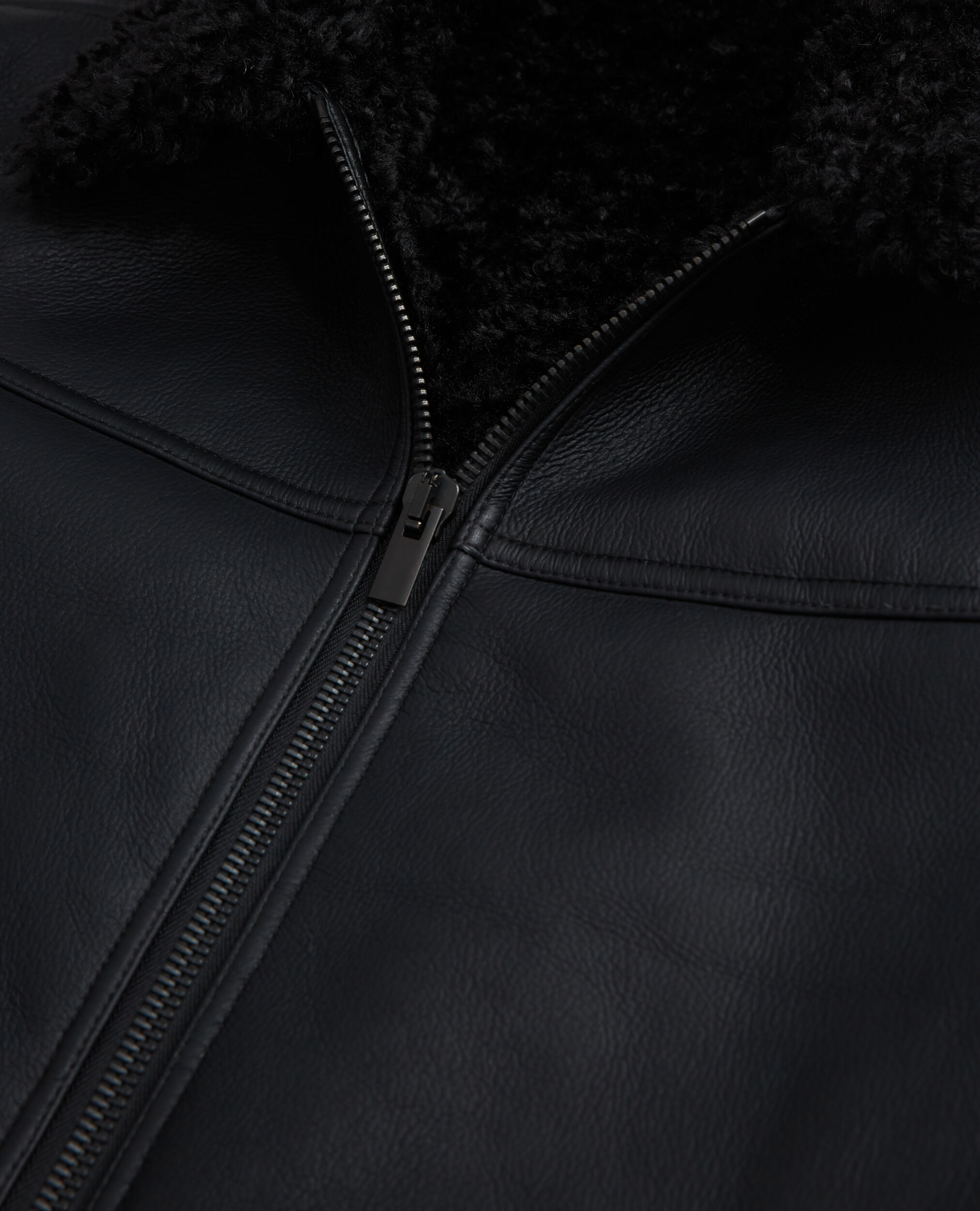 Black faux fur coat, BLACK, hi-res image number null