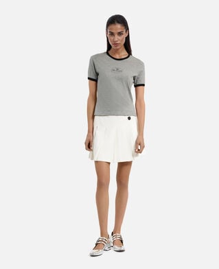 The Kooples WOMEN GREY MELANGE t-shirt with gray screen printing