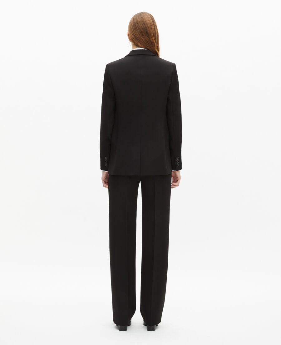 The Kooples MUJER BLACK traje de chaqueta negro de corte recto