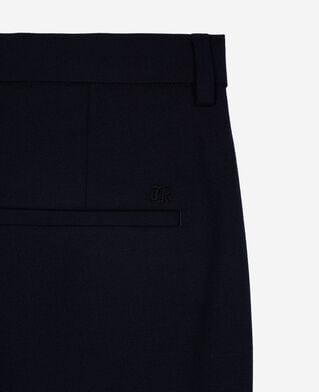 The Kooples WOMEN DARK NAVY navy wool blend straight-leg tailored pants