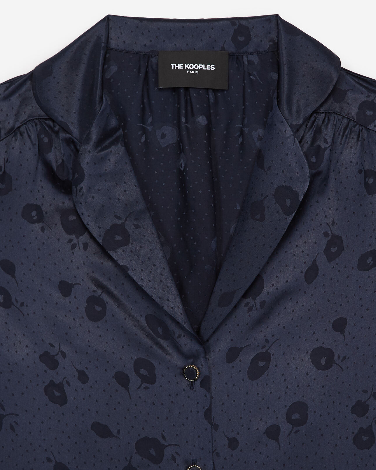 The Kooples DAMEN NAVY marineblaues elegantes hemd mit knöpfen