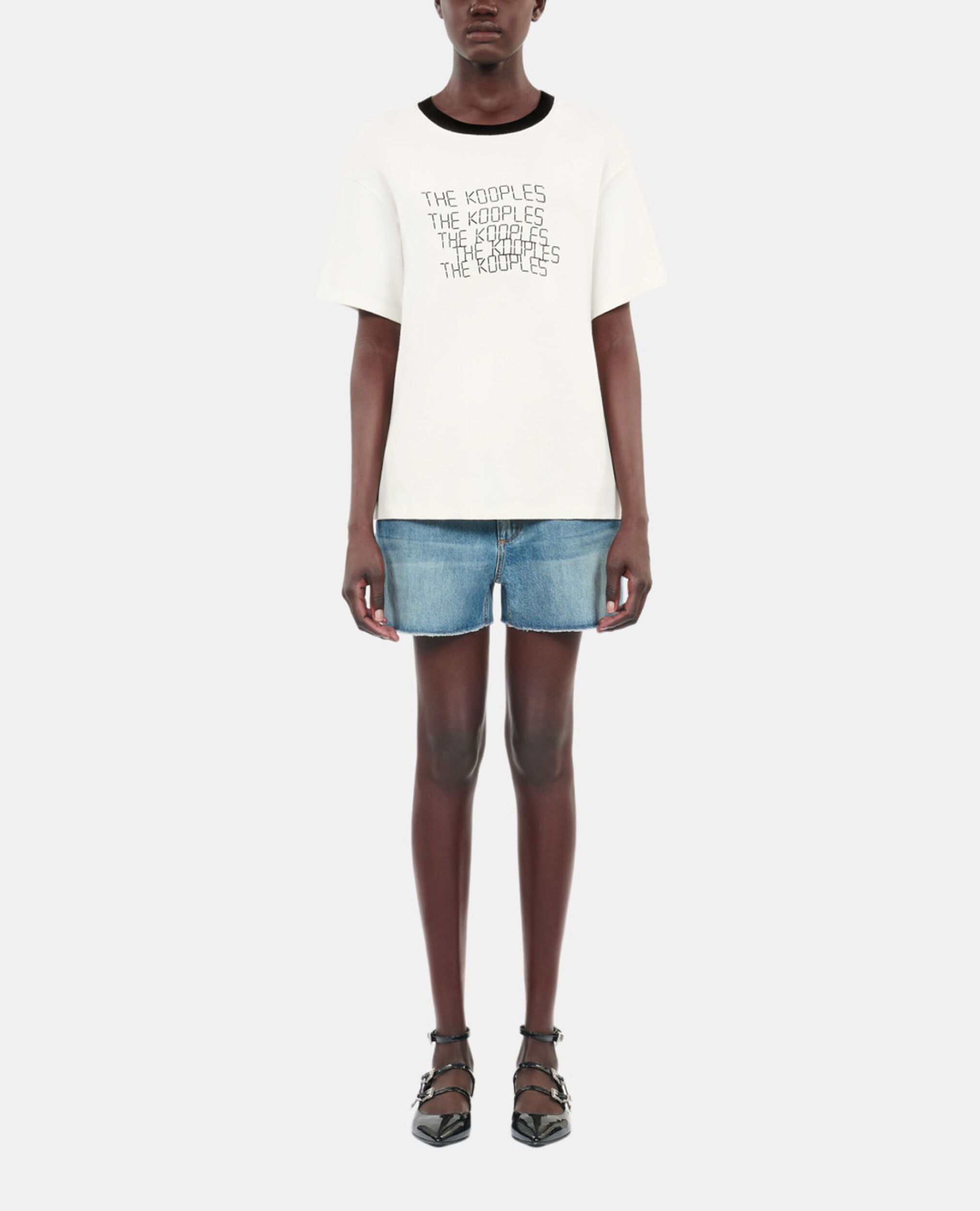 Ecrufarbenes T-Shirt mit TK waves-Siebdruck, ECRU, hi-res image number null