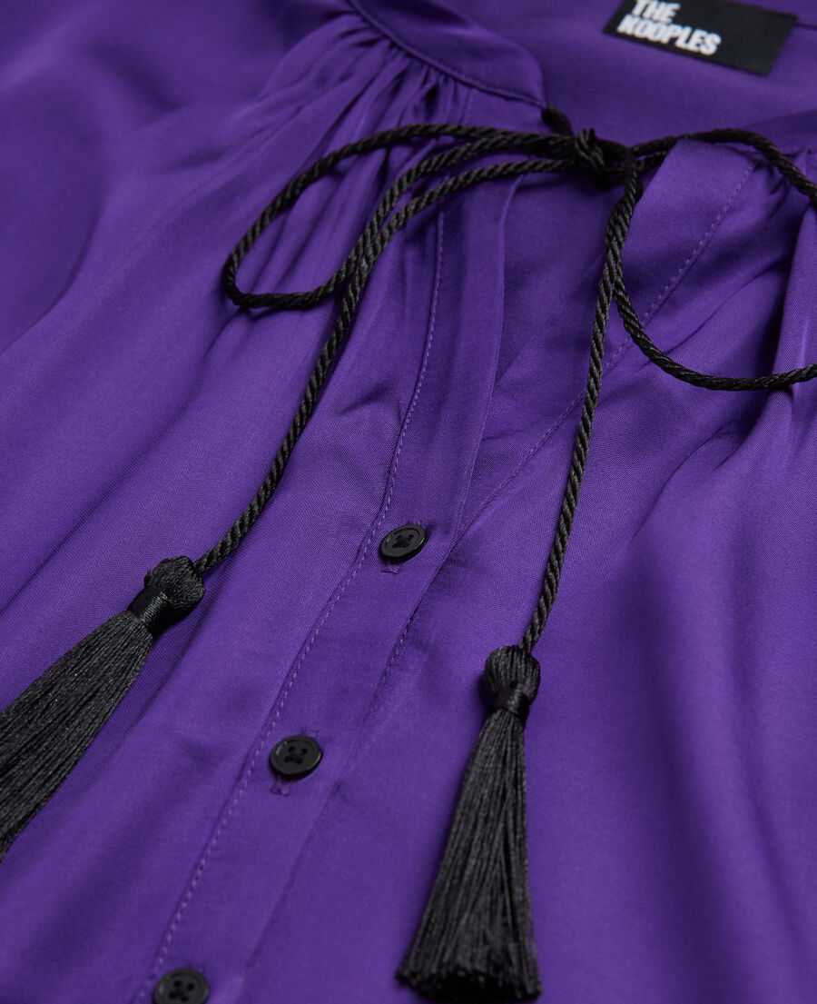 chemise manches bouffantes violette