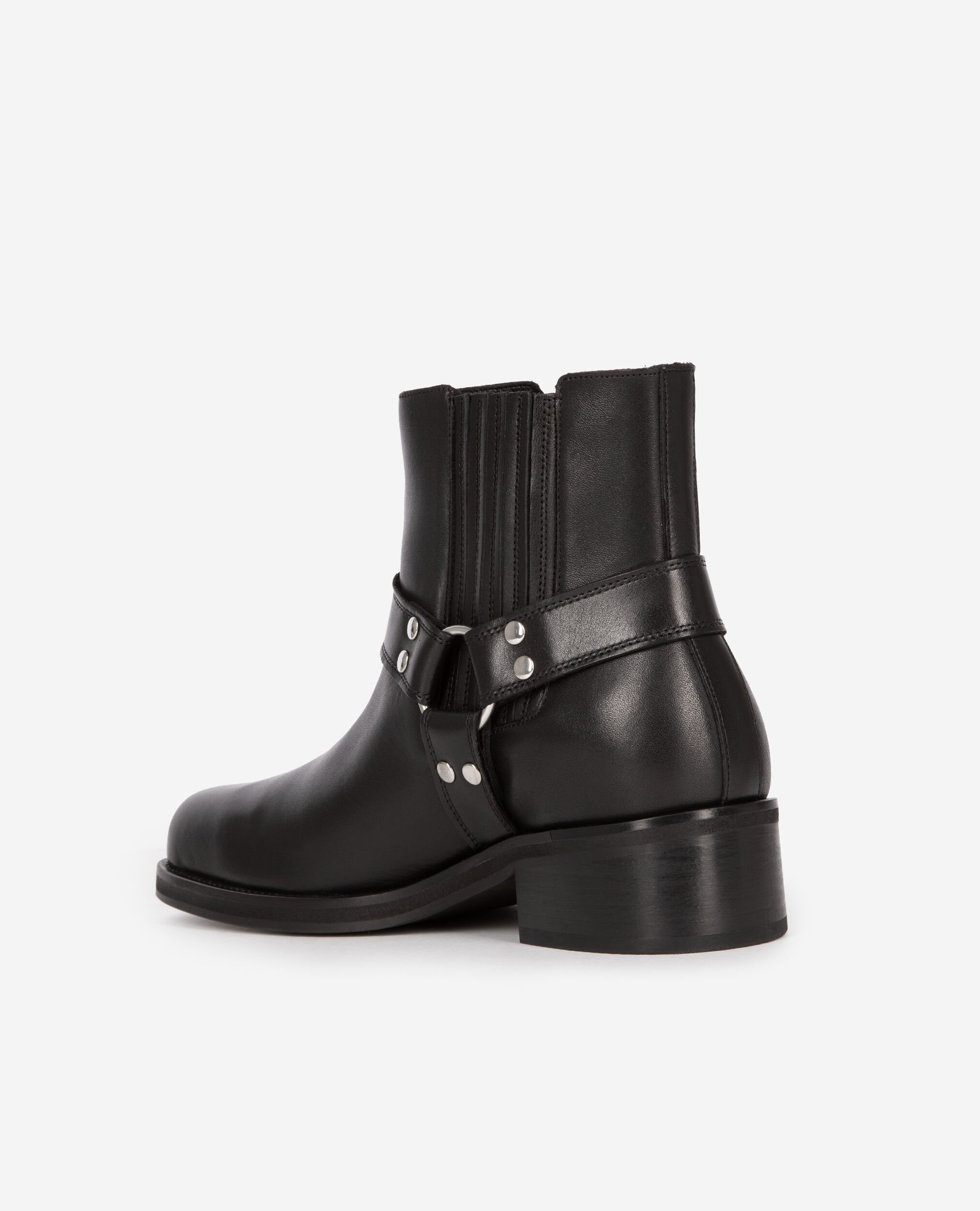 Boots with black leather straps, BLACK, hi-res image number null