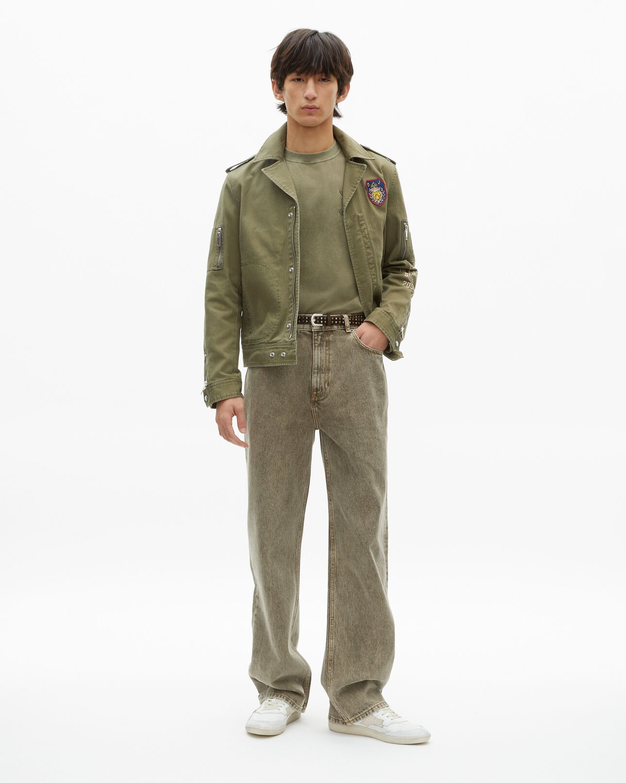 The Kooples HERREN KAKI jacke im offiziersstil khaki