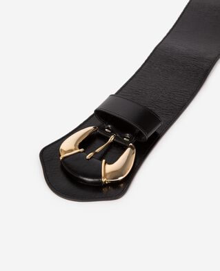 The Kooples F BLACK wide black leather belt