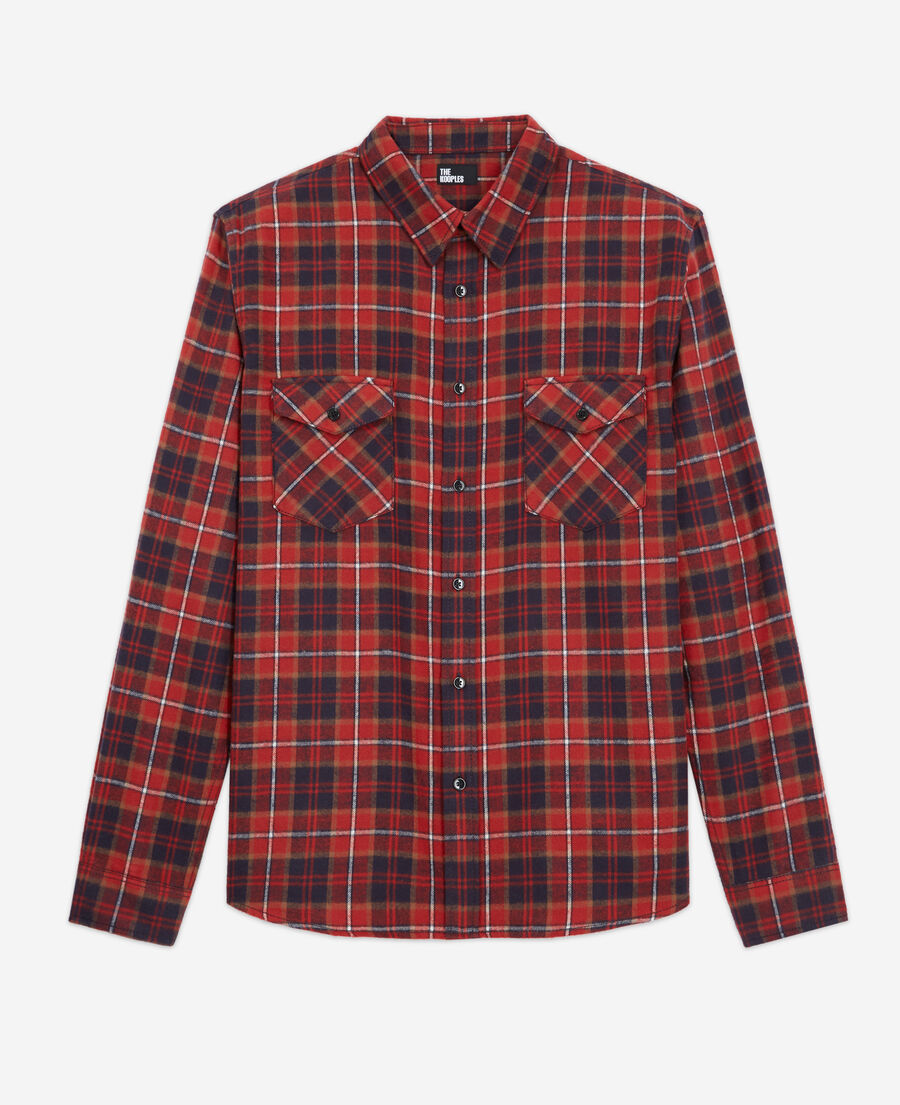 chemise col classique à carreaux
