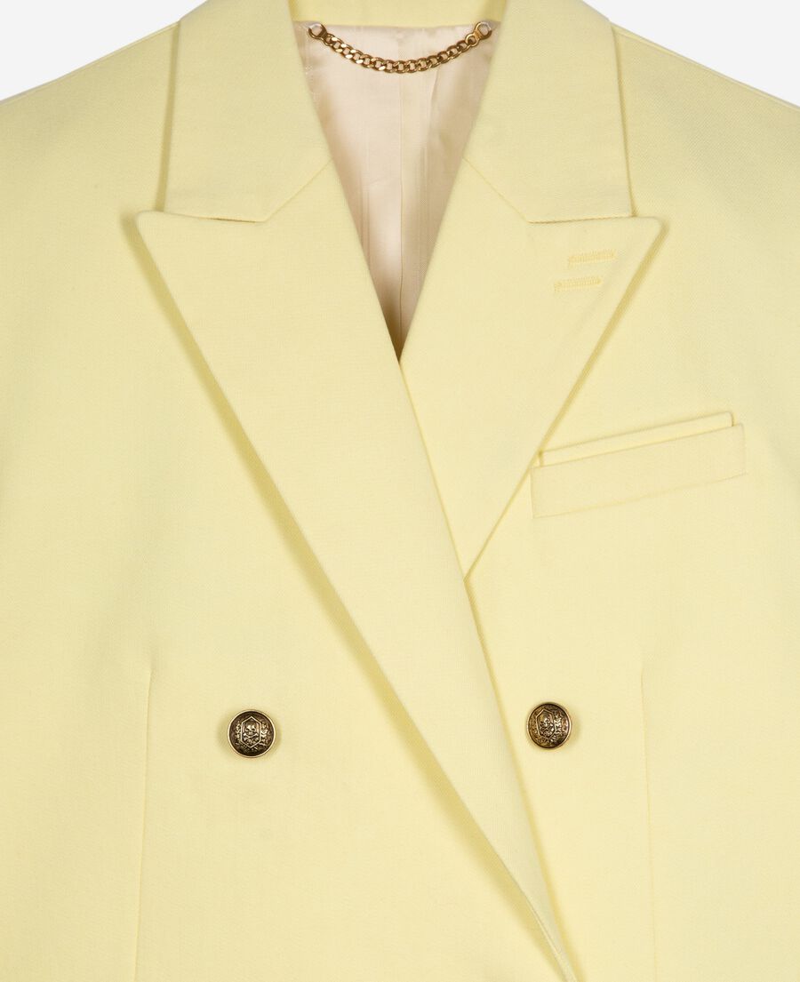 The Kooples WOMEN YELLOW yellow cotton suit jacket
