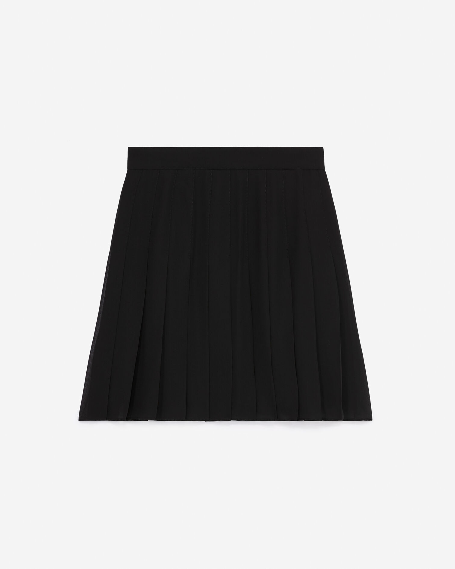 Jupe courte fluide noire plissée, BLACK, hi-res image number null