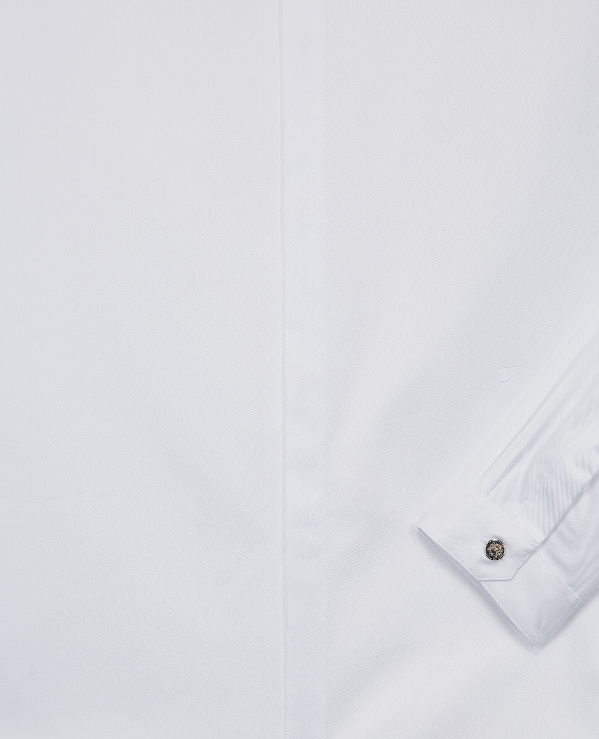 Camisa blanca de algodï¿½n con cuello Mao, WHITE, hi-res image number null