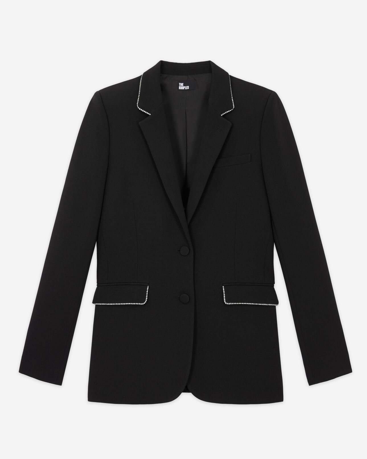 The Kooples WOMEN BLACK black suit jacket with rhinestone details