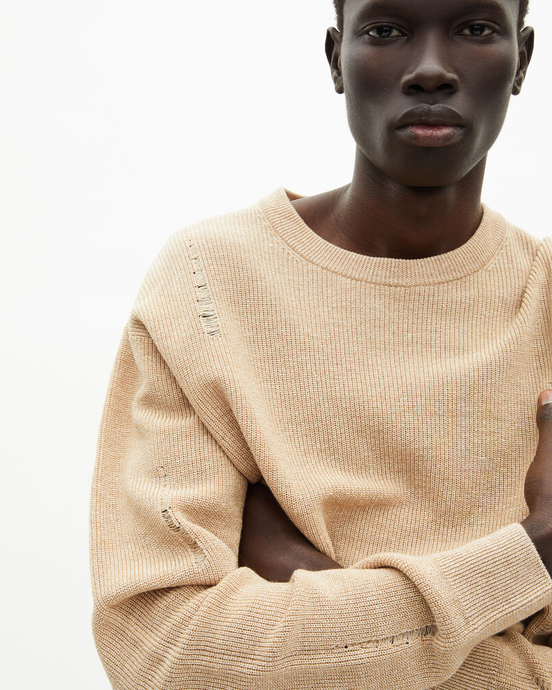 The Kooples MEN ECRU ecru wool and linen sweater
