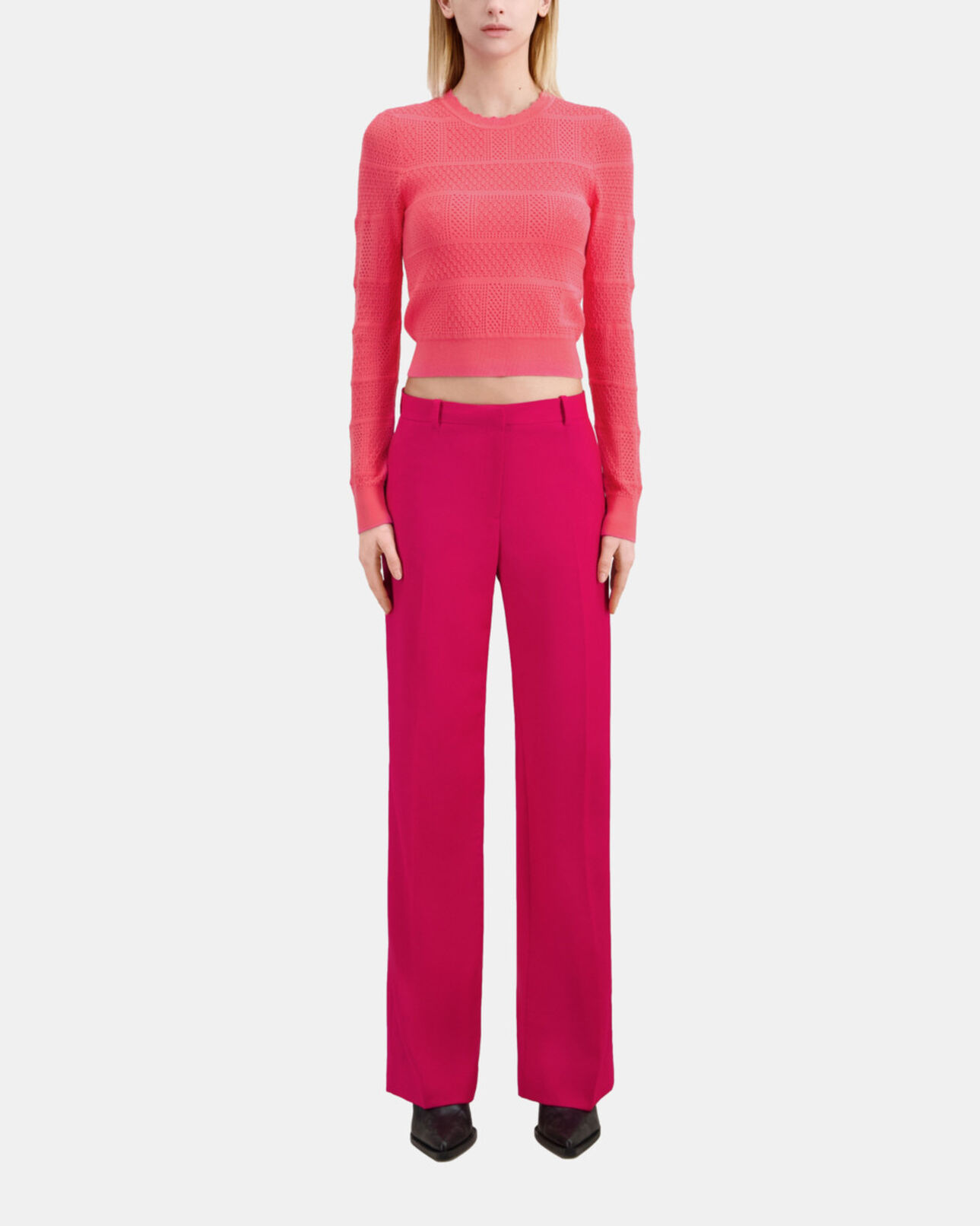The Kooples WOMEN CHERRY red wool suit trousers