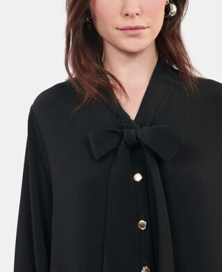 The Kooples DAMEN BLACK schwarzes kurzes kleid mit plissierung