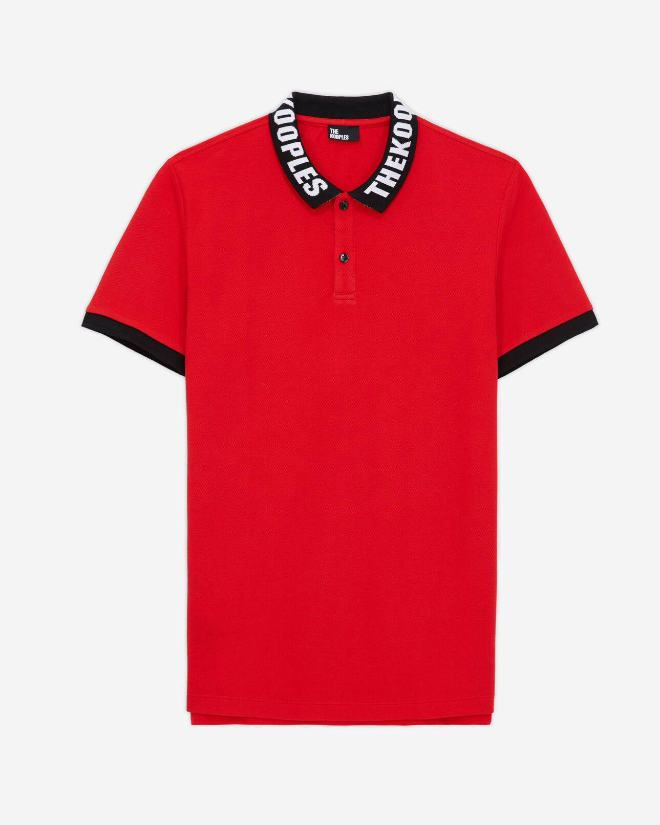 The Kooples HERREN RED rotes poloshirt mit logo am kragen