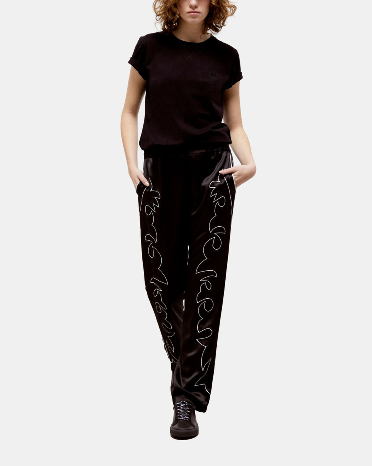 The Kooples MUJER BLACK camiseta logotipo the kooples negra para mujer