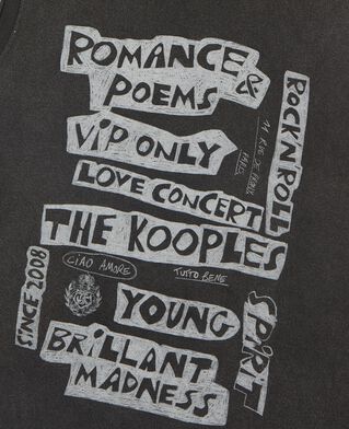 The Kooples FEMME BLACK WASHED d&eacute;bardeur avec s&eacute;rigraphie noir d&eacute;lav&eacute;