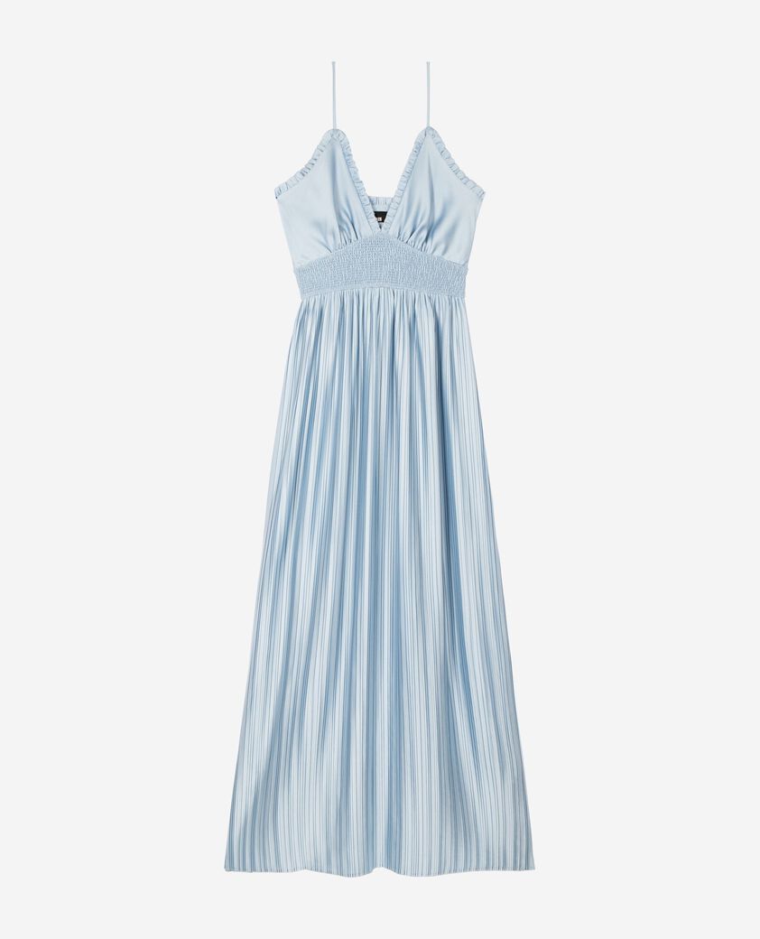 The Kooples WOMEN LIGHT BLUE blue pleated maxi dress