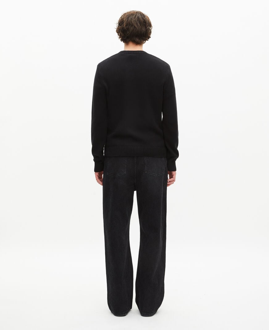 The Kooples HOMME BLACK-ECRU pull avec sérigraphie tête de mort noir