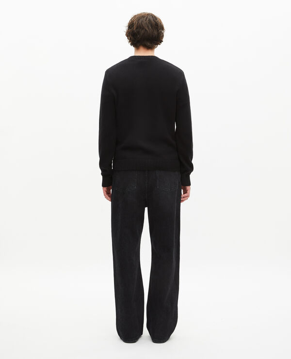 The Kooples MEN BLACK-ECRU black skull screen-printed sweater