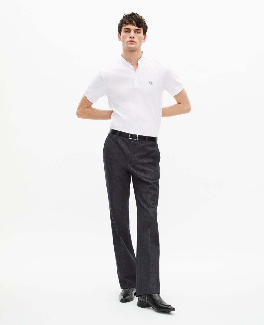 The Kooples HOMBRE WHITE / BLUE camisa polo blanca piqué algodón
