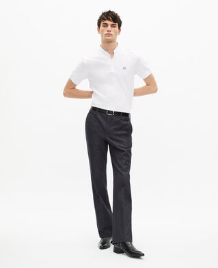 The Kooples HOMBRE WHITE / BLUE camisa polo blanca piqué algodón