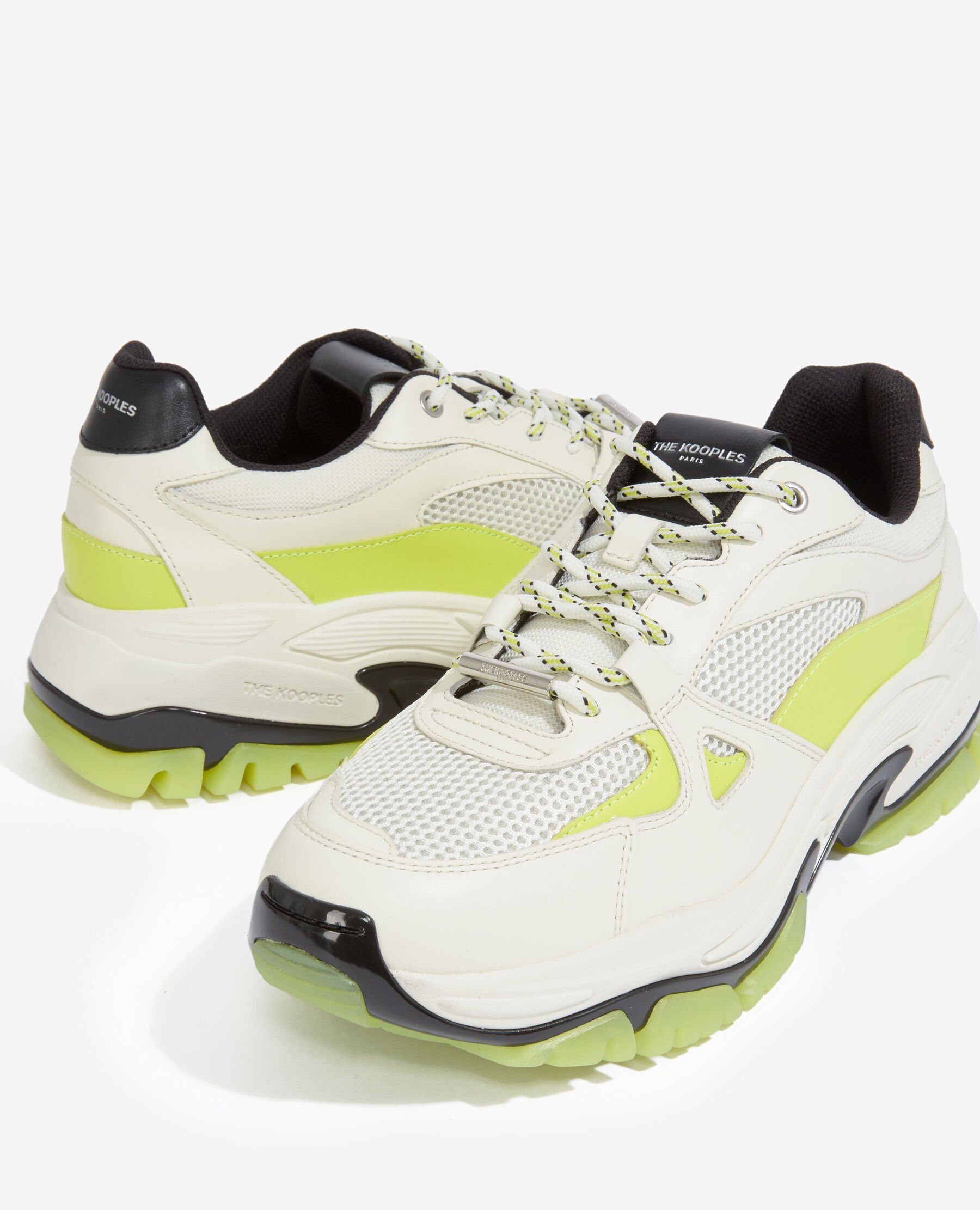 Baskets blanches cuir semelle compensee