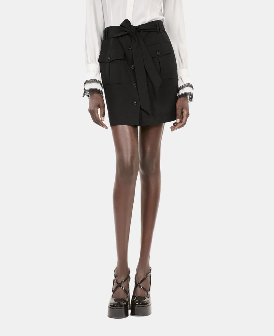 The Kooples DAMEN BLACK kurzer schwarzer rock