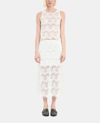The Kooples WOMEN ECRU long ecru lace skirt