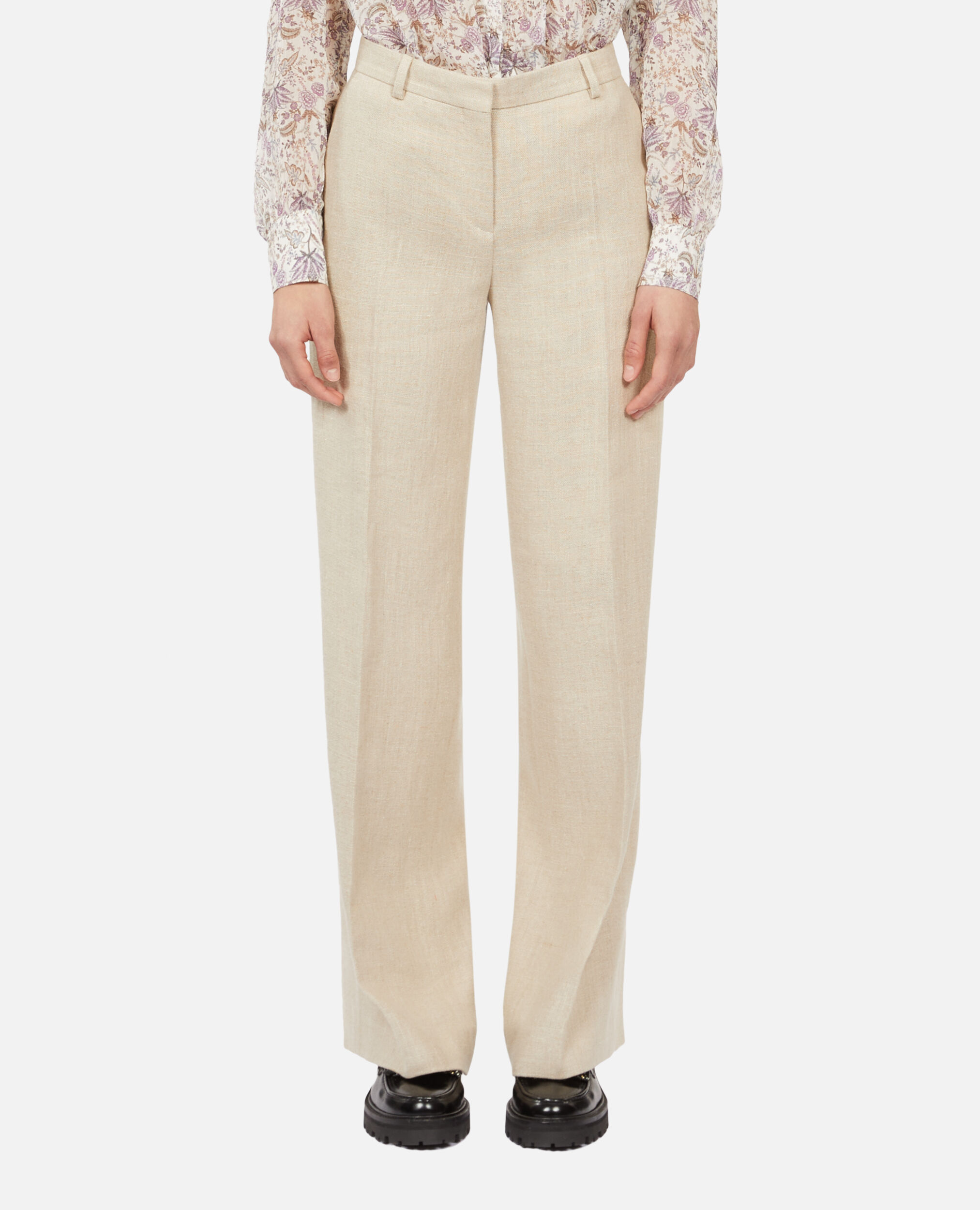 Ecru linen suit trousers, BEIGE, hi-res image number null