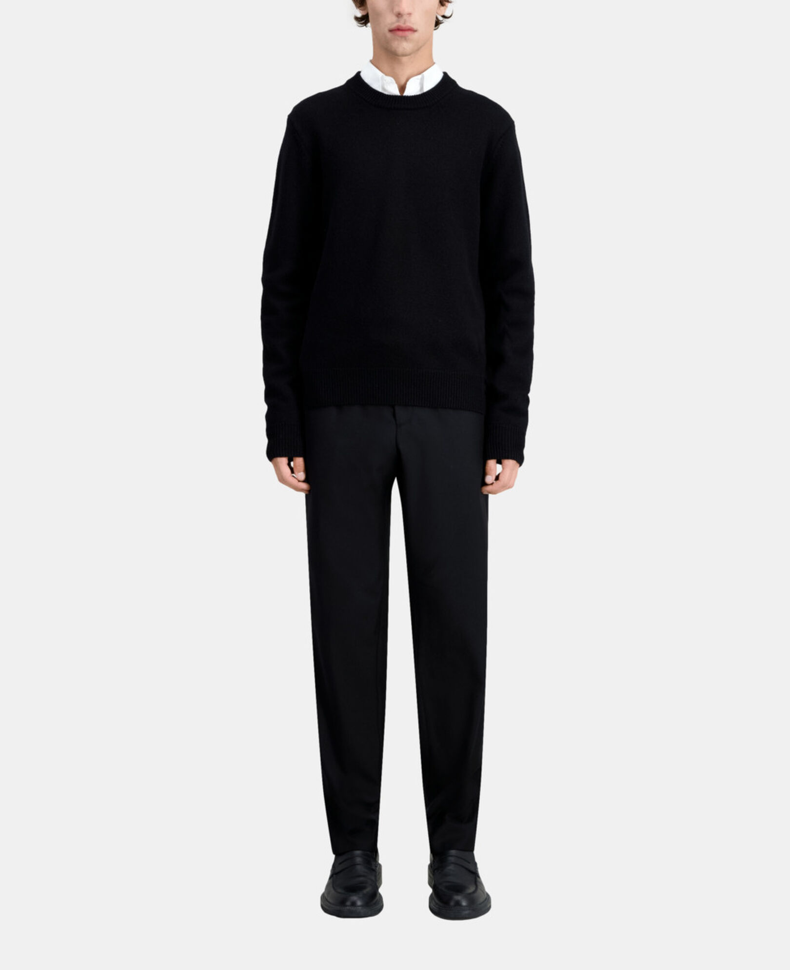 The Kooples HOMME BLACK pull noir en laine mérinos