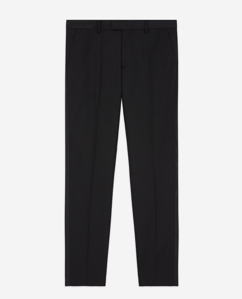 The Kooples MEN BLACK black satin suit pants