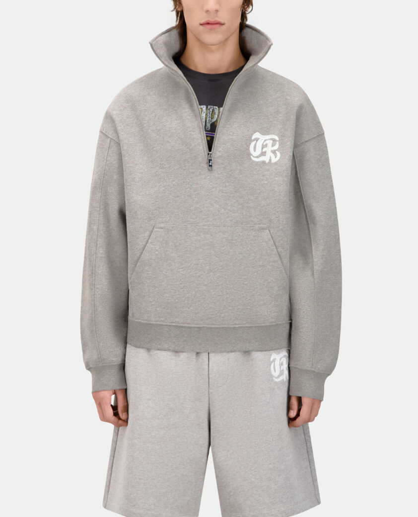 The Kooples HOMME ARDOISE_1 sweatshirt avec s&eacute;rigraphie gris