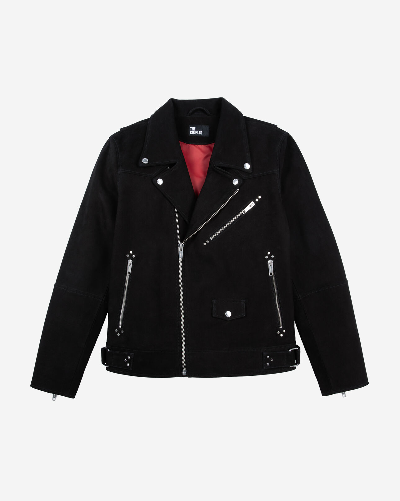 The Kooples MEN BLACK black nubuck biker jacket