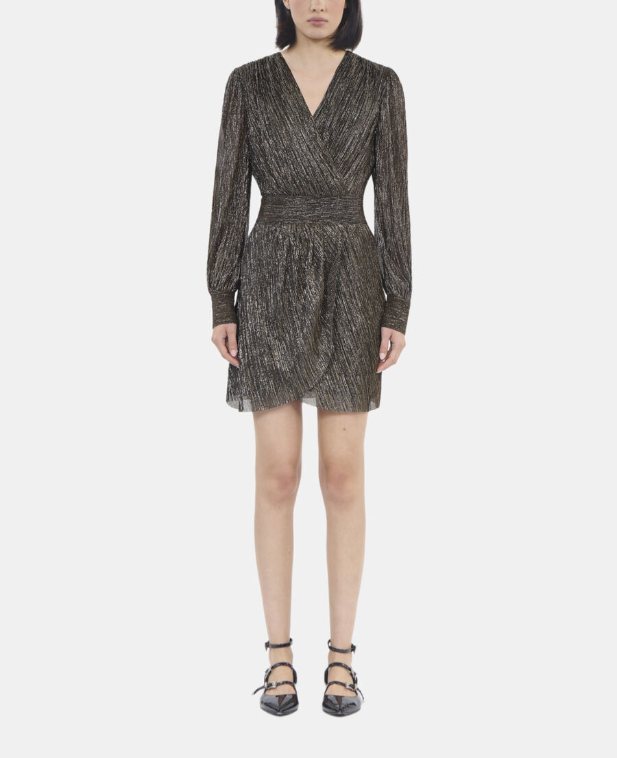 The Kooples DAMEN BRONZE kurzes, bronzenes kleid in metallic-jersey