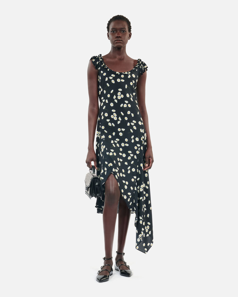 The Kooples WOMEN BLACK WHITE printed long dress