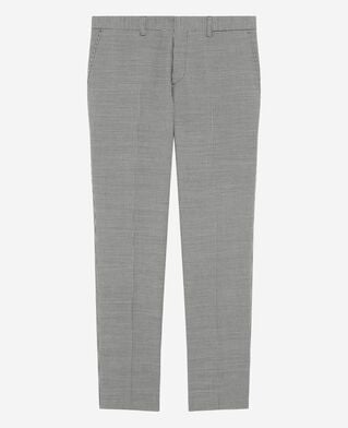 The Kooples HOMME BLACK GREY pantalon de costume ajusté en pied de poule noir et blanc