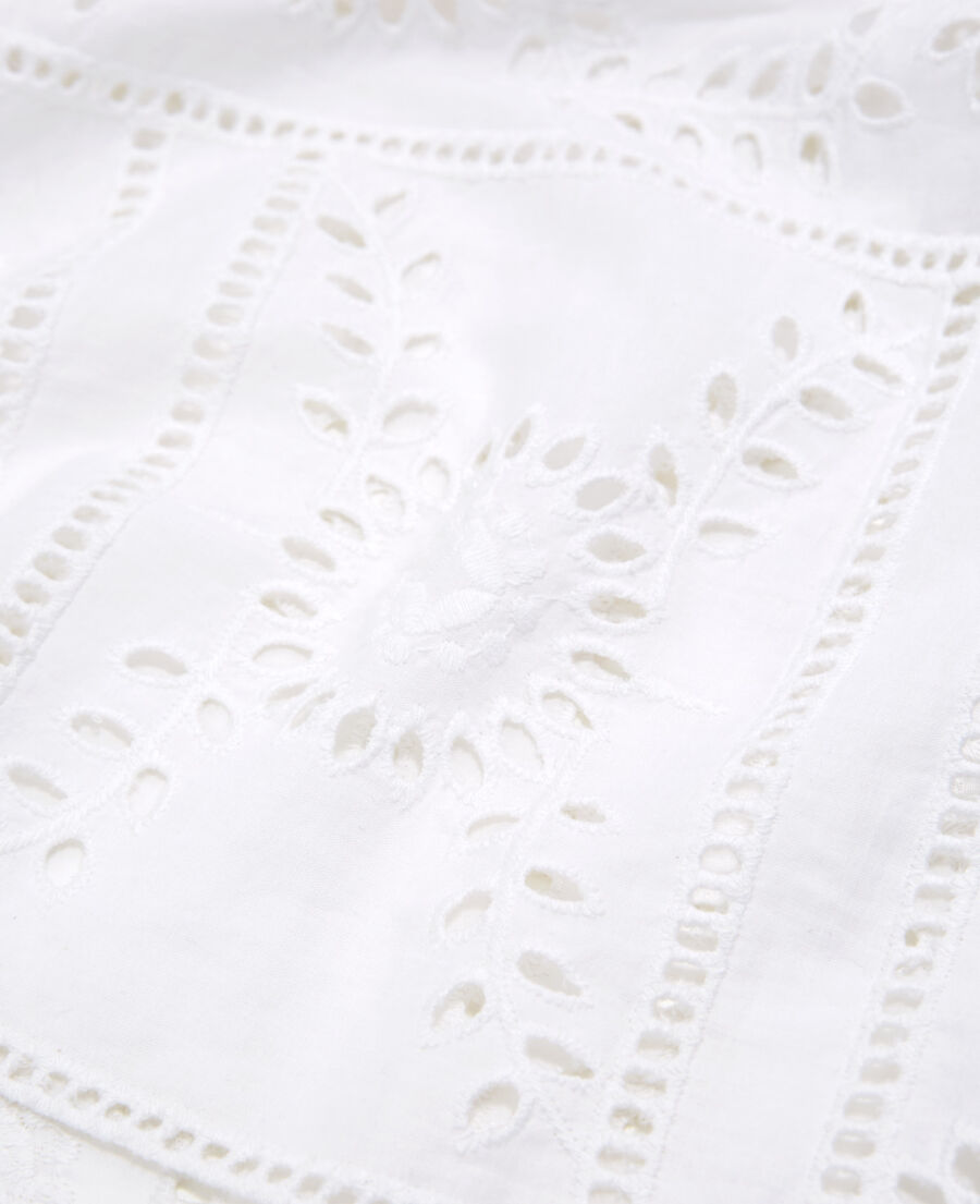 white embroidered top w/ long frilly sleeves