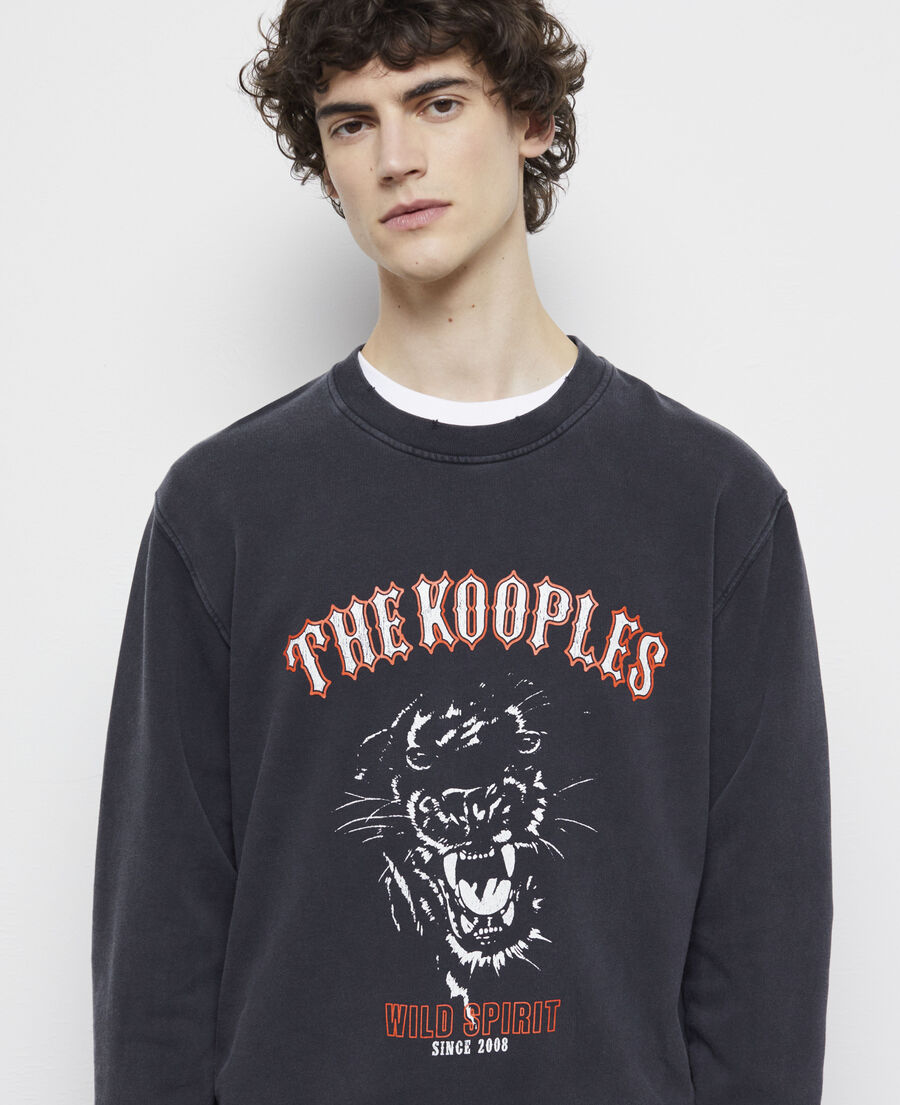 sweatshirt sérigraphié noir